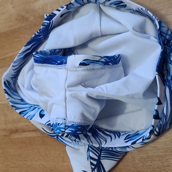 Bathing suit shorts cover up blue palm by Sea Grove sz Large - Picture 3 of 4